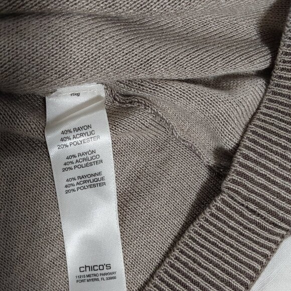 Chico's Scoop-Neck Two-Tone Pullover Sweater Sz L/12 - Picture 5 of 5